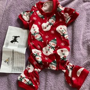 Dog Snowman Pajamas size small